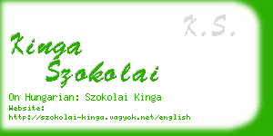 kinga szokolai business card